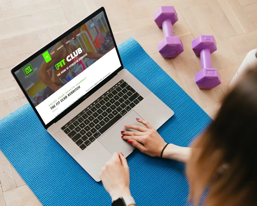 Fit Club Website example on laptop