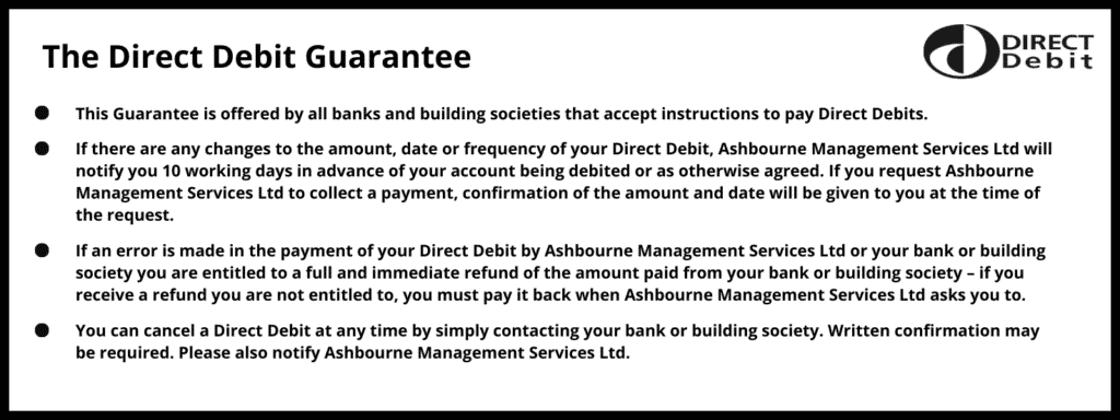 Ashbourne Direct Debit Guarantee - June 2022